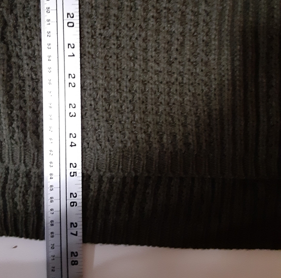 Devoted Sleeveless Chunky Knit Cowl Neck Sweater Tunic Olive Green M - Picture 7 of 7
